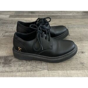 King55 Derby UK Unisex Work Shoes Black Vegan Leather Women's Size 7 Mens 5